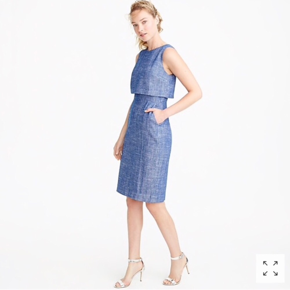 J. Crew Navy Lightweight Linen Dress 💙